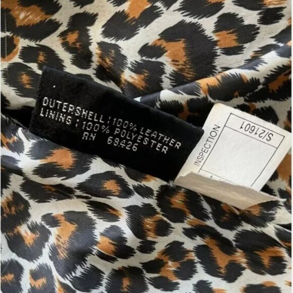 Wilsons Pelle Studio Leather Jacket Size M Vintage Black Leopard Lined Moto VTG - Picture 4 of 8